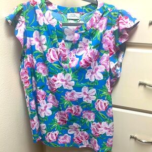 Emily Wonder Women's Floral Blue Top